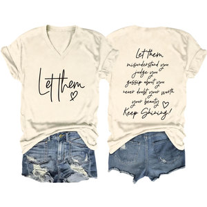 T-shirts d'été pour femmes, laissez-les imprimer des t-shirts à manches courtes de couleur unie de haute qualité - Product Image 1