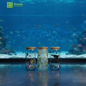 Autocollant de transfert PET personnalisé Goode 16oz pour emballage de tasses en verre, motif monde sous-marin, étanche, dessin animé, poisson, tortue, écologique, UV DTF - Product Image 3