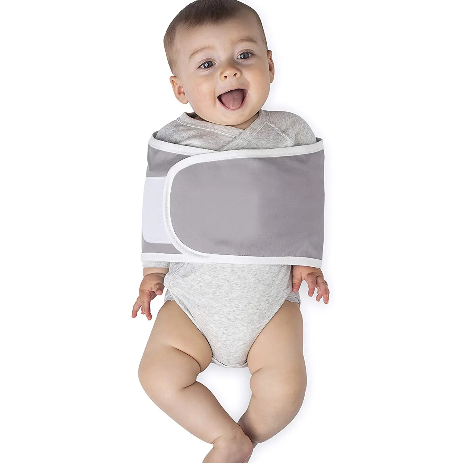 सुरक्षित नींद के लिए 100% ऑर्गेनिक कॉटन बेबी स्वैडल स्ट्रैप एडजस्टेबल आर्म्स ओनली रैप