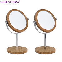 Table de maquillage à angle libre de 7 pouces Miroir de table de console en bois
