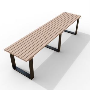 Cadeira Longa Profissional de Estilo Moderno em Plástico, Madeira e Metal Composto para Parques, Jardins, Hotéis e Aeroportos - Product Image 2