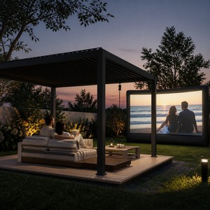 Pavillon Moderne en Aluminium 12x20ft, Pergola, Auvent de Restaurant, Abri de Voiture, Tente Cloche, Couverture de <span class=keywords><strong>Terrasse</strong></span>, Auvent Rétractable, Arche - Product Image 1