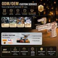 Puzzle Kayu 3D Desert Eagle Pistol Karet Mainan DIY Kit Model Edukatif untuk Anak-anak Hadiah Pengasah Otak
