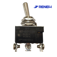 RENEW Vente en gros Interrupteur à bascule mini SPDT 3 pôles 3 broches ON-ON de haute qualité, 6A 250VAC RT-S6-12B en métal, le plus vendu