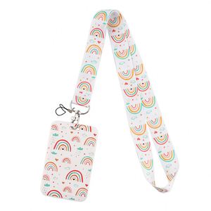 Rainbow <b>Polyester</b> <b>Lanyards</b> Colorful Printed ID Card Badge Holder Keychain Neck Straps for Cellphone & Teacher Gift - Product Image 2