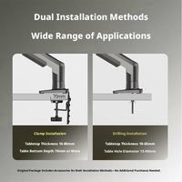 Support d'écran double à bras robotisé pour ordinateur de bureau, base universelle à double bras, support cantilever pour écran