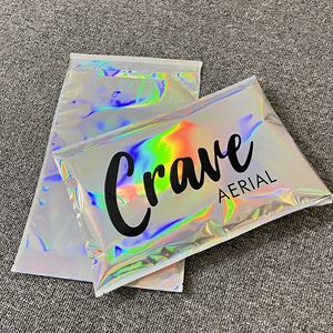 Custom Printed Luxury Holographic Metallized Poly <b>Waterproof</b> Tear-Proof Self-adhesive Mailing Postage Packaging Bag Shoes <b>Socks</b> - Product Image 2