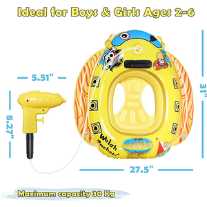 Flotador de <span class=keywords><strong>piscina</strong></span> inflable para niños pequeños, <span class=keywords><strong>barco</strong></span> <span class=keywords><strong>pirata</strong></span> con pistola de agua, juguetes de <span class=keywords><strong>piscina</strong></span> para niños de 3 a 8 años, fiesta de <span class=keywords><strong>piscina</strong></span> de verano - Product Image 3
