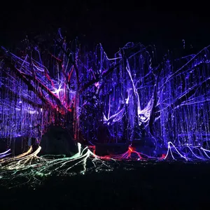 Renkli Sparkle şelale Avatar ağaçları dışında dekoratif ağaçlar Fiber optik aydınlatma noel festivali dekorasyon için
