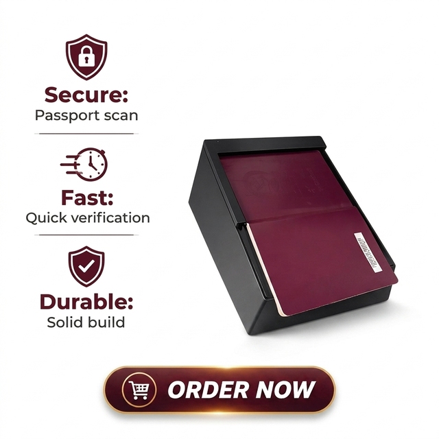 Automatic Full Page Border Control Id Card Passport Reader for Document Reader Identification OCR/MRZ White Light Infra-red UV