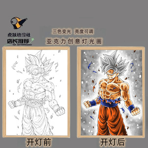21*29CM Dragon Goku Vegeta Buu Majiu DBZ Anime USB luz nocturna DIY iluminación creativa pintura - Product Image 2
