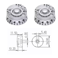 WhoslesaleSilver Guitare électrique Basse Top Hat Boutons Pédale Contrôle Vitesse Volume Tone Effet AMP LP Guitares Boutons