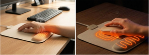 Electric Heated <b>Mouse</b> Pad with Wrist Support, <b>USB</b> Heating Desk Mat for Office, Home & Winter Use - Product Image 3
