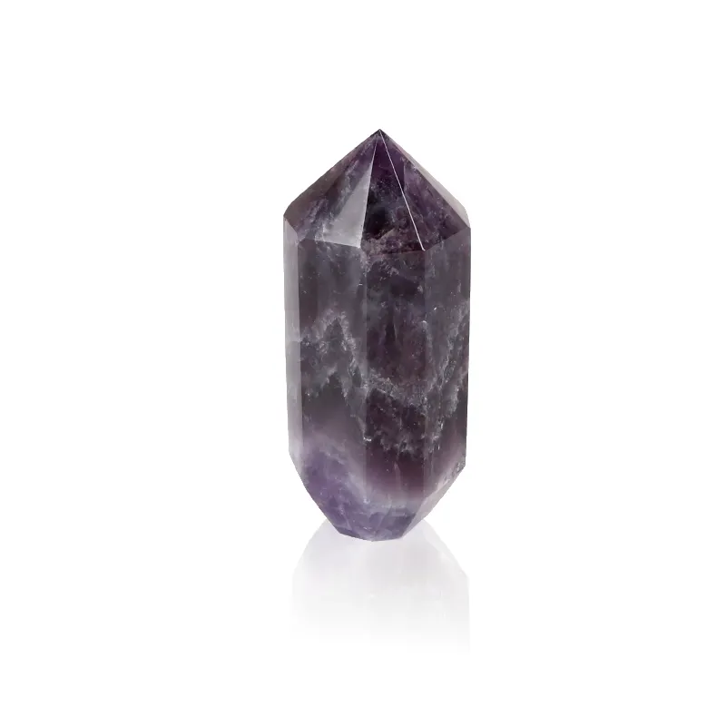 Grandes tours de cristal baguette d'améthyste 8 facettes Quartz Point violet pierre de cristal de guérison obélisque pour cadeaux de méditation