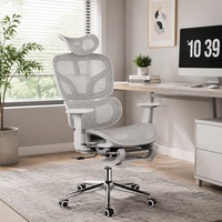 Chaise de Visiteur Exécutive Ergonomique en Maille avec Support Lombaire pour Salles d'Attente et Bureaux