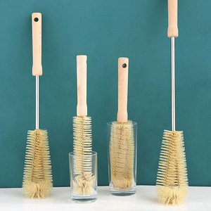 Long Handle Cleaning <b>Brush</b> Bamboo Bristle For <b>Bottle</b> Cup Vase Jug Kitchen Use - Product Image 2