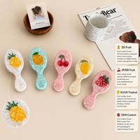 Brosse à cheveux en acétate de fruits Shes Wholesale, motifs ananas, citron, cerise, mangue, fraise, hawaïenne, pour femmes, personnalisable OEM