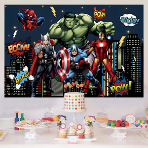 Artículos de Fiesta Promocionales, Pancarta de Spiderman, Superhéroe de <span class=keywords><strong>los</strong></span> <span class=keywords><strong>Vengadores</strong></span>, Fondo para Niños, Decoraciones de Cumpleaños, Fondo de Superhéroe - Product Image 4