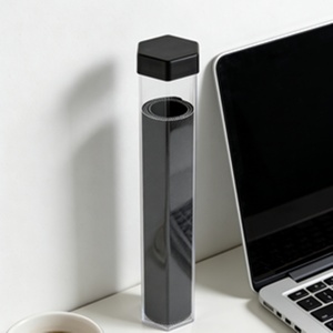Venta al por mayor directa de fábrica: Tubo de almacenamiento hexagonal transparente de aleación de aluminio para tapetes de juego, color y logotipo personalizados, moderno. - Product Image 3