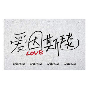 Paillasson d'entrée rectangulaire d'intérieur Slow Down Einstein en boucle de soie, lavable à l'eau, pour la Saint-Valentin - Product Image 2