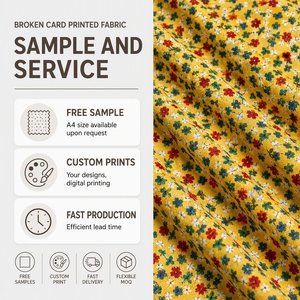 Tissu imprimé Broken Card 120GSM 100% Polyester à motif floral Ditsy tissé pour robes d'été, chemisiers, jupes 150cm - Product Image 4