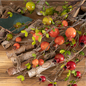 محاكاة فرع جاف الرمان الشركة المصنعة الفاكهة محاكاة زهرة الطريق الرائدة جدار المنزل الديكور مصنع البلاستيك بونساي - Product Image 3