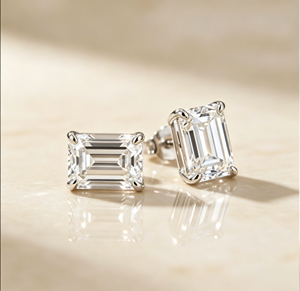 S925 Sterling <b>Silver</b> Moissanite <b>Stud</b> <b>Earrings</b> OCT Cut 4 Prong Claw <b>Set</b> Classic Jewelry for Wedding Gift - Product Image 1