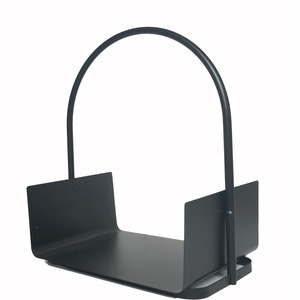 Étagère à bois de chauffage en métal, fer, pour l'intérieur et l'extérieur, rectangulaire, noire, design simple, résistante à l'humidité - Product Image 4