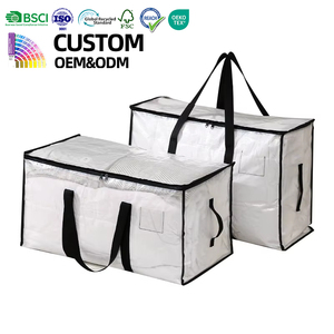 Очень большие прозрачные ПВХ-мешки для хранения одежды и постельного белья, складные, пыленепроницаемые, оптовые поставки, OEM, ODM - Product Image 1