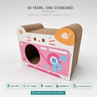 Maison de luxe pour chat et griffoir en carton robuste grande taille avec impression de logo pour chats d'intérieur – Vente en gros directe usine