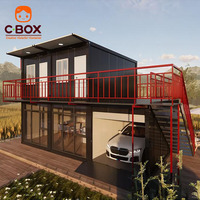 Cbox Maison Modulaire Détachable à 2 Étages avec Garage, Balcon et Villa de Type Resort
