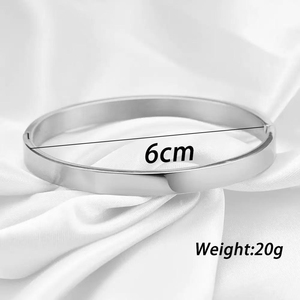 2026 Fashion Jewelry 18K Gold Plated Stainless Steel Simple Plain Love <b>Bangles</b> Wholesale Couple Bracelet for Women <b>Men</b> - Product Image 3