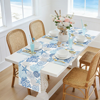 Lot de 4 sets de napperons réutilisables imprimés thème Océan Bleu, 30x45 cm, pour la décoration de table intérieure et extérieure, hôtels, maisons et fêtes