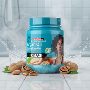 Mascarilla Capilar Reparadora y Suavizante con Aceite de Argán para Cabello Seco, Encrespado y Rizado - Nutrición Orgánica y Engrosamiento - Product Image 1
