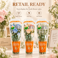 Sacs à fleurs en BOPP anti-buée imprimés sur mesure pour les emballages de bouquets de mariage et de cadeaux
