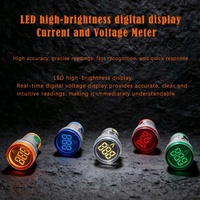 Voltmeter Digital Mini Fase Tunggal 22mm DC 6-100V Akurasi 2% Tampilan LED Frekuensi IP65 Untuk Penggunaan Industri Panel Kontrol