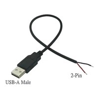 Câble d'alimentation 0,3m/1m/2m USB 2.0 A 2 broches Mâle-Femelle, Cordon de charge 4 broches, Connecteur d'extension DIY 5V