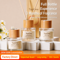 Diffuseur de parfum minimaliste TopOne avec bouchon en bois de hêtre naturel 50 ml, parfum d'ambiance longue durée, huile essentielle pour le salon