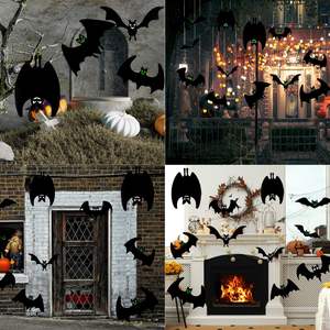 <b>Halloween</b> Party <b>Decorations</b> Cross-Border Black Bat Pendant <b>Tree</b> Hanging Charm Plastic Bat Ornament for Festive Decor - Product Image 3