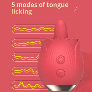 هزاز على شكل وردة مخصص للعق اللسان، تصنيع حسب الطلب، محفز البظر من السيليكون، علامة تجارية خاصة، لعبة جنسية للبالغين من الشركة المصنعة - Product Image 2