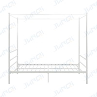 Lit à baldaquin à quatre poteaux, fabrication sur mesure avec une base en métal au design moderne, à vendre, meubles de chambre à coucher, lit simple en métal
