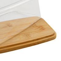 Mini boîte à pain en céramique Antique personnalisable en bois de bambou naturel avec Base de planche à découper en bambou avec couvercle pour comptoir de cuisine