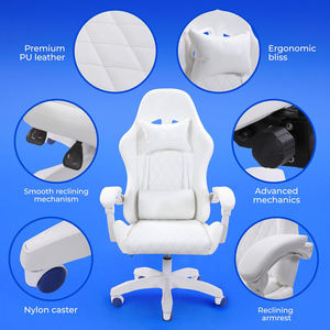 2025 Sillas <span class=keywords><strong>Gamer</strong></span> <span class=keywords><strong>Pro</strong></span> Best Selling Branco Ajustável Ergonômico Corrida Estilo Gaming Cadeira Reclinável Design Moderno para Meninas Gamers - Product Image 5