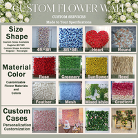 Mur de fleurs artificielles en soie 3D personnalisé SMS, rose rouge, pour mariage, fête, demande en mariage, décoration, panneau de fond