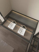 Lambert Nakajima, Origine Espagne, Rideau de protection de table, Vitrine transparente, Rail de tiroir dissimulé, Tiroir coulissant