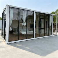 Bâtiment de bureau préfabriqué de 20 pieds, moderne, respirant, modulaire, démontable, en kit, avec mur-rideau en verre, pour atelier ou habitation