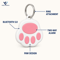 Traceur Bluetooth en forme de patte, dispositif anti-perte à alarme bidirectionnelle pour animaux de compagnie, clés, téléphone, pour chiens, chats, enfants, personnes âgées