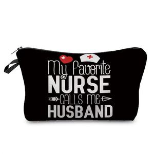 <b>Stethoscope</b> Nurse Custom Name Canvas Bag Organizer Travel Storage Medicine Bags Perfume Lipstick Pouch Personalized Gift Nurses - Product Image 3