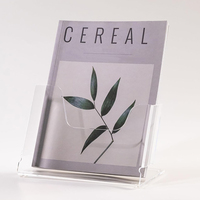 Présentoir à brochures en acrylique transparent, support de comptoir pour magazines, organisateur de catalogues, présentoir de prospectus pour bureau et réception