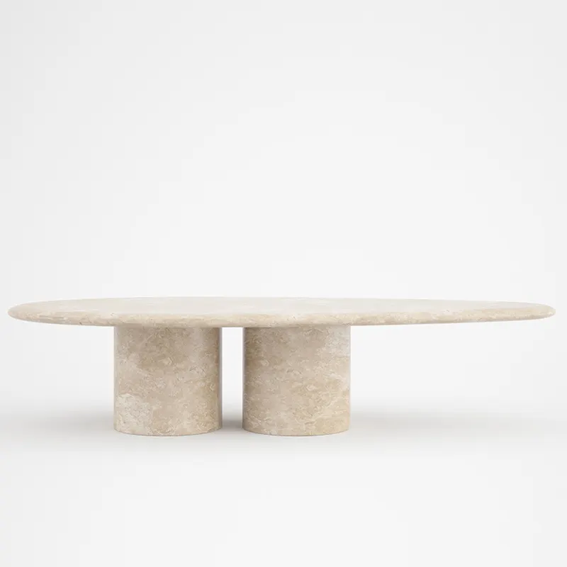 Nordic Modern Italian Style Wohnzimmer Stein Travertin Oval Couch tisch Marmor Dekoration nach Hause